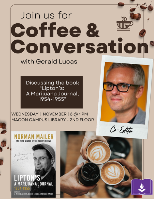 Flyer for Coffee & Conversation with Dr. Gerald Lucas.